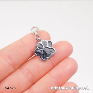 Charm Patte d'animal NOIR 1,6 cm, en métal avec fermoir