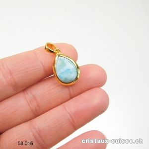 Pendentif Larimar en argent 925 doré