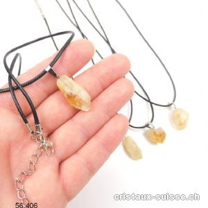 Pendentif Citrine morceau brut 1,5 à 2,5 cm et Collier. Offre Spéciale