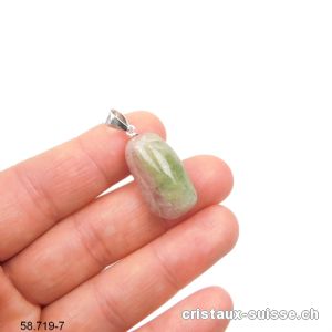 Pendentif Tourmaline Melon d'eau, boucle argent 925. Pièce unique