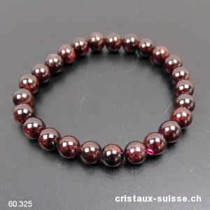 Bracelet Grenat Almandin 7,5 - 8 mm / 18,5 cm. Qual. A