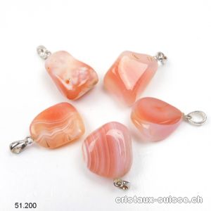 Pendentif Agate Abricot 1,5 - 2 cm, boucle argent 925