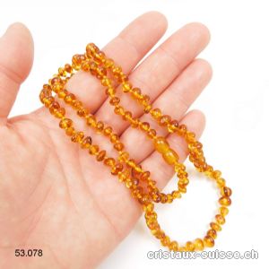 Collier Ambre miel noué 5-8 mm / 60 - 62 cm