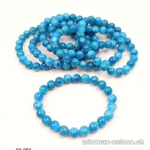 Bracelet Apatite bleue 8 - 8,5 mm / 18,5 cm. Taille M