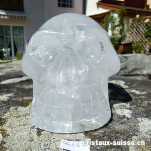 Crâne Cristal de Roche, L. 12 cm x h. 8,7 cm. Pièce unique 1,3 kilo