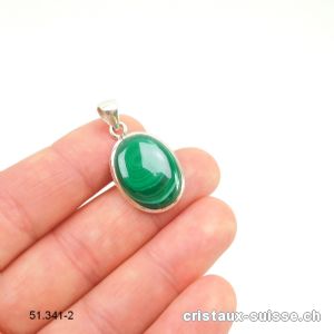 Pendentif Malachite du Congo en argent 925. Pièce unique