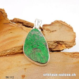 Pendentif Grenat Uvarovite cristallisé en argent 925. Pièce unique