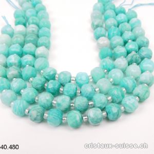 Demi-Rang Amazonite FACETTEÉ 8 x 6 mm / 22 perles. Qual. A