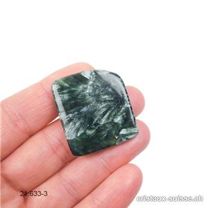 Séraphinite de Sibérie, polygone 3,2 x 2,8 x ép. 0,55 cm. Pièce unique