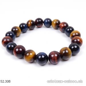 Bracelet Oeil Tigre - Boeuf - Faucon 10-10,5 mm / 18 cm. Taille SM. Offre Spéciale