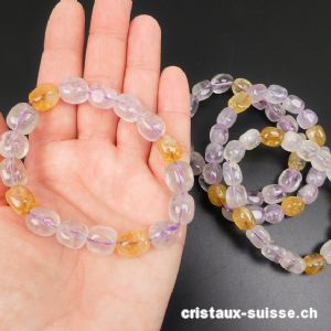 Bracelet Améthyste claire - Citrine 10-12 mm / 19,5 - 20 cm