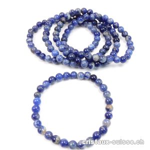 Bracelet Sodalite 6 - 6,5 mm, élastique 18,5 cm. Offre Spéciale