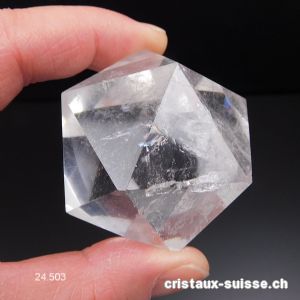 Icosaèdre Cristal de Roche 4 cm. Pièce unique 117 grammes