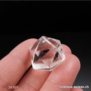 Icosaèdre Cristal de Roche 2 cm. Pièce unique