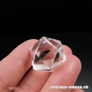 Icosaèdre Cristal de Roche 2 cm. Pièce unique