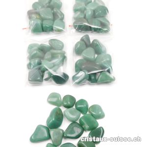 Aventurine verte, pierres roulées AB. Lot 100 Gr.