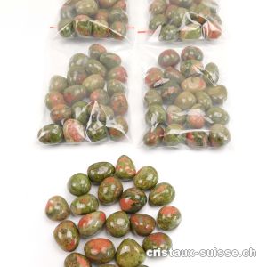 Unakite, pierres roulées S. Lot 100 Gr. 