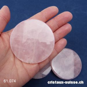 1 Disque Quartz rose 6 x 0,5 cm d'épais