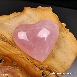 Coeur Quartz rose du Brésil 7,7 cm. Pièce unique 187 grammes