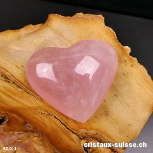 Coeur Quartz rose du Brésil 7,7 cm. Pièce unique 187 grammes