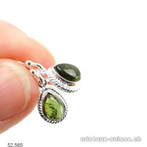 Boucles d'oreilles Tourmaline verte en argent 925