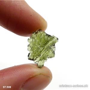 Moldavite 1,5 x 1,2 x 0,5 cm. Pièce unique 3,9 carats