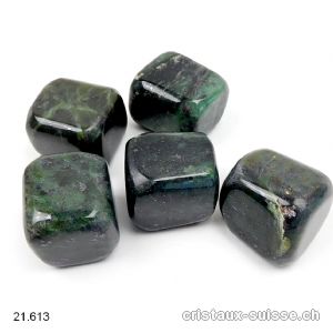 Néphrite Jade vert foncé env. 3 x 2,5 cm / 44 à 48 grammes. Taille XL