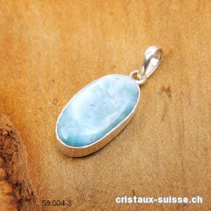 Pendentif Larimar 2,4 cm en argent 925. Pièce unique