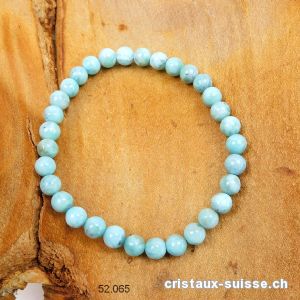 Bracelet Larimar bleu-vert 5,5 - 6 mm / 19 cm. Taille L