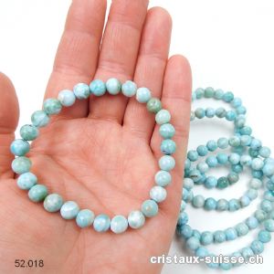 Bracelet Larimar bleu-vert 7,2 mm / 18 cm. Offre Spéciale