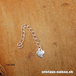 Chaînette de rallonge en argent 925 avec coeur plat. Offre Spéciale