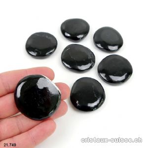Tourmaline noire plate polie 3,6 - 4 cm / 24 à 29 grammes. Taille L
