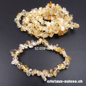 Bracelet Citrine, élastique 18-18,5 cm. Taille M