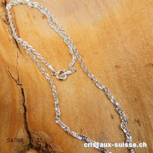 Chaîne torsadée en argent 925, L. 45 cm. RHODIÉ