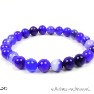 Bracelet Agate Indigo 8 mm / 19,5 cm