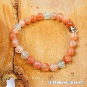 Bracelet Pierre de Soleil 7 mm, élastique 17,5 cm