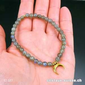 Bracelet Labradorite 5 mm / 18,5 cm avec LUNE