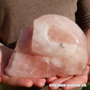 Crâne Quartz rose, long 15 cm, haut 11 cm. Pièce unique 2,538 kilos