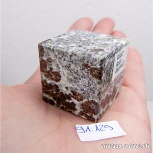 Grenat dans matrice de gneiss, cube de 3 x 3 cm. Pièce unique