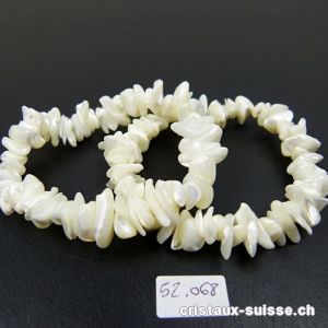 Bracelet Nacre, élastique 17 - 18 cm