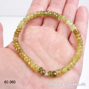 Bracelet Grenat Grossulaire facetté 5-6 mm/19-20 cm