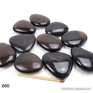 Obsidienne Fumée plate 3 - 3,5 cm. Taille M