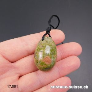 1 Oeuf YONI Unakite - Epidote 3 x 2 cm. Taille S. PERCÉ