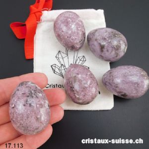 1 Oeuf YONI Lépidolite 4 x 3 cm. Taille M. NON PERCÉ