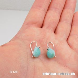 Boucles d'oreilles Amazonite facettée en argent 925