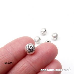 Intercalaire OM en métal argenté 8 x 7 mm. Boule légèrement ovale. OFFRE SPECIALE