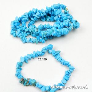 Bracelet Turquénite - Howlite bleue claire, élastique 17,5 - 18,5 cm. Taille M. OFFRE SPECIALE