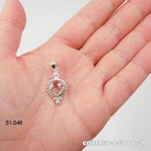 Pendentif Cristal de Roche facetté en argent 925