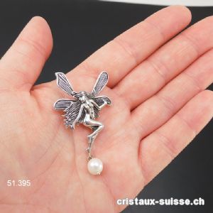 Pendentif Perle d'eau douce ELFE en argent 925. Taille L