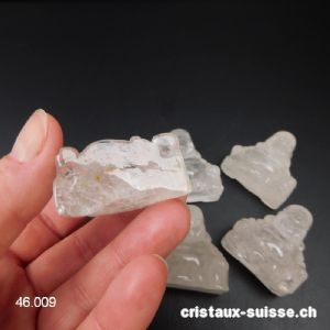 Bouddha Cristal de Roche blanc 3,5 à 4 cm